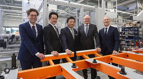 Dr Robert Plank, Dr Hiroshi Nakamura, Takashi Nagano, Dr Ingo Benecke & Mathias Bode (left to right)