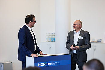 HORIBA FuelCons Managing Director Dr Ingo Benecke in conversation with the moderator of the event