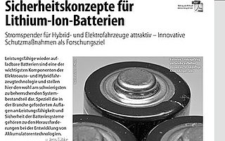 Sicherheitskonzepte für Lithium-Ion-Batterien 